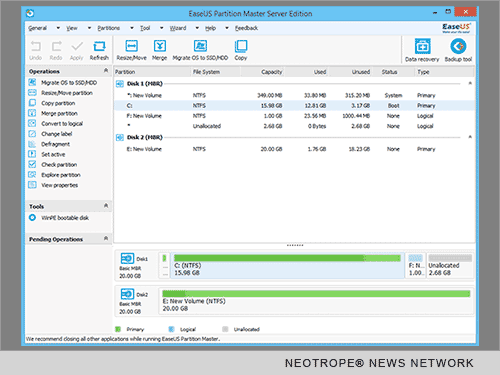 eNewsChannels: partition management software