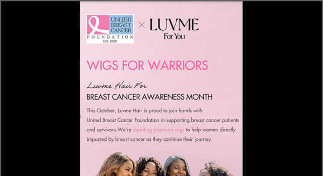 Luvme Hair Wigs for Warriors Campaign 2024